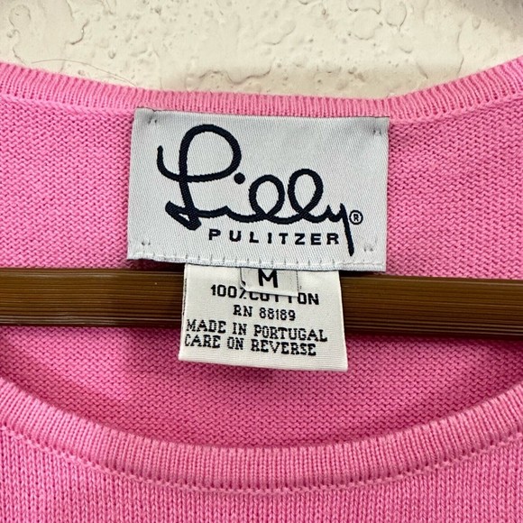 Vintage LILLY PULITZER Pink Knit Sweater Vest - Picture 4 of 5